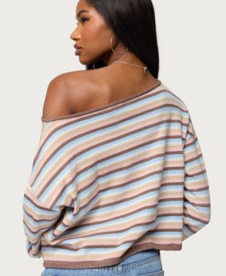 Women's Alexis Off Shoulder Striped Knit Top