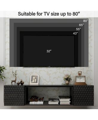 67" Wall-Mounted TV Stand with Storage