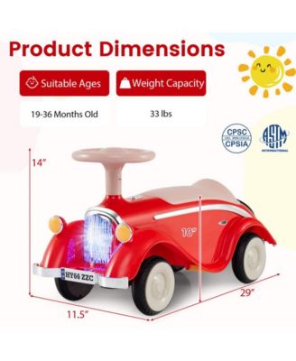 Toddler Ride On Sliding Car with Horn and LED Headlight