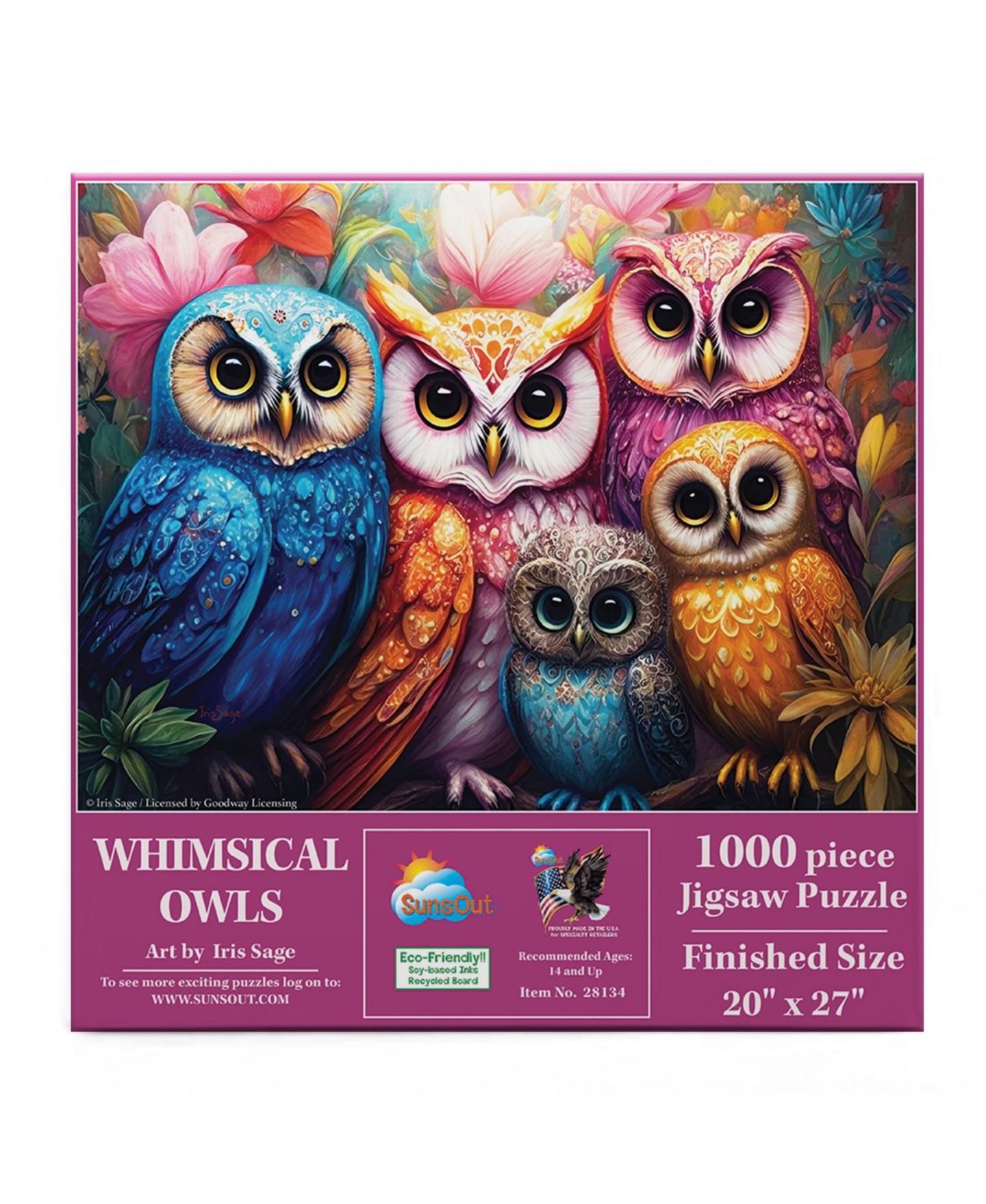 Детский пазл SunsOut Whimsical Owls Interlocking 1000 Piece Jigsaw Puzzle, от 15 лет — фото 2