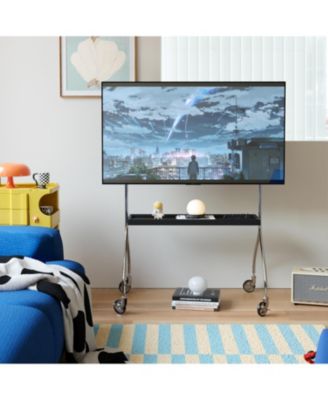 Antique Black Movable TV Stand