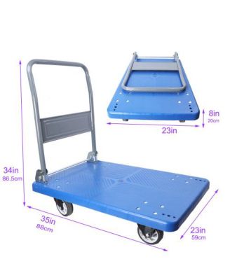 Heavy-Duty Foldable Hand Truck Dolly with Upgraded Push Cart Design and 660 lbs Capacity
