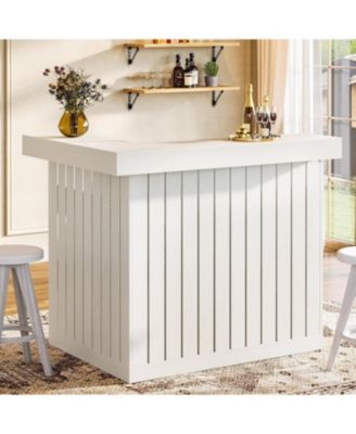 L-Shaped Home Bar Unit, 4 Storage Shelves