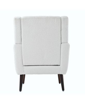 Streamdale Teddy Fabric Accent Chair for Home and Office (White)