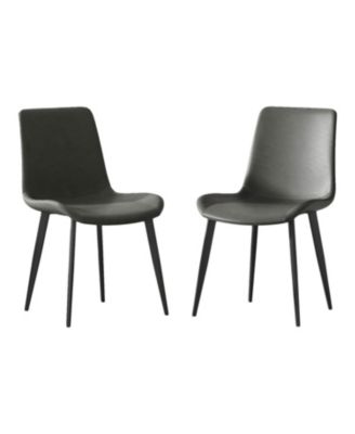 Upholstered Faux Leather Dining Chairs (Set of 2)