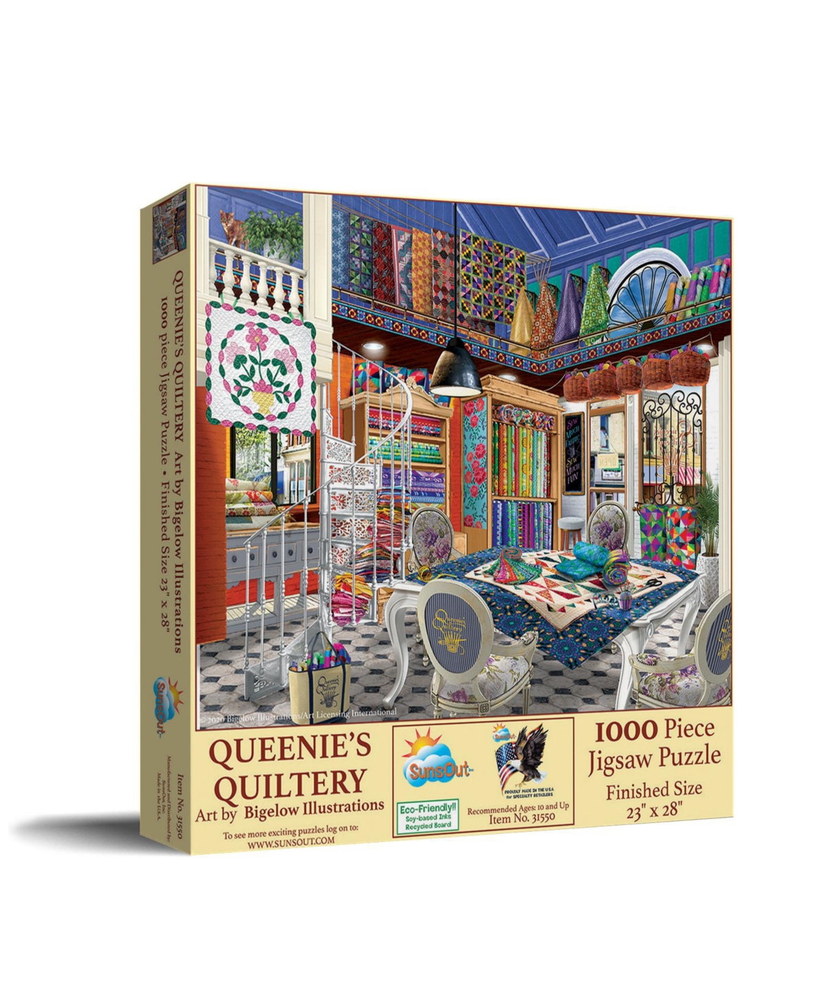 SunsOut Queenie's Quiltery 1000 piece Jigsaw Puzzle for Adults