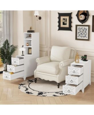  End Table with 3 Drawers & Shelves