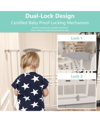  29.5-45.3" Wide, Pressure Mounted Baby Gate