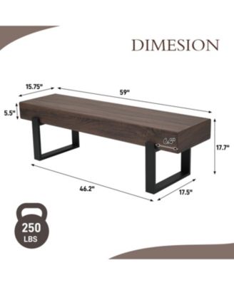 59" Farmhouse Dining Bench, Kitchen, Entryway, Shoe Bench