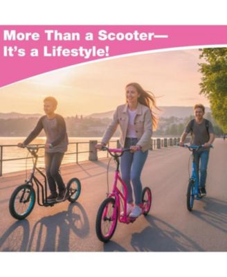 Youth Scooter with Adjustable Handlebar and Inflatable Wheels