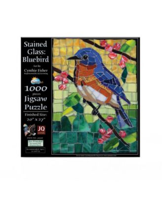 Stained Glass Bluebird 1000 piece Jigsaw Puzzle for Adults