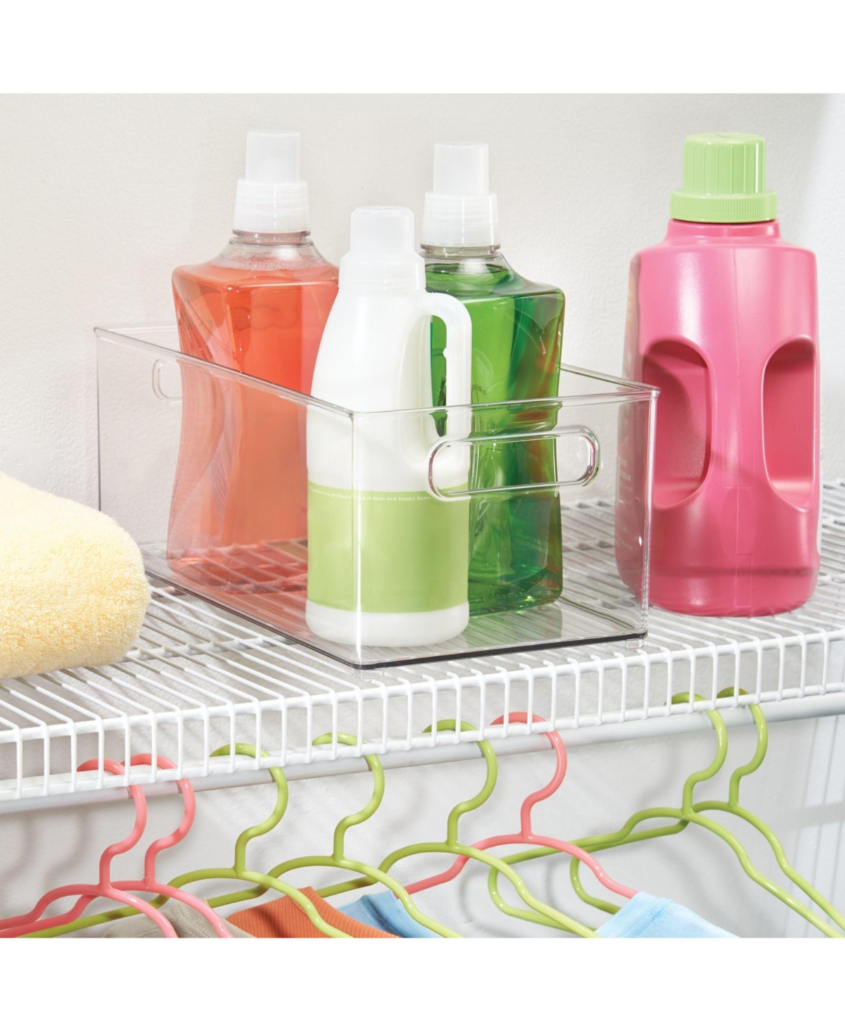 iDesign Plastic Stackable Fridge Bin with Handles, Clear, Made in Usa