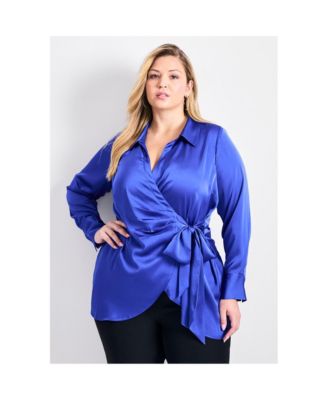Women's Goldi Satin Wrap Blouse