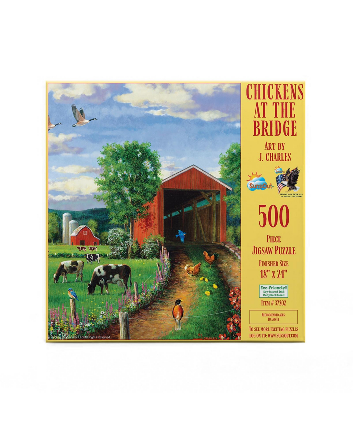 SunsOut Chickens At the Bridge 500 piece Jigsaw Puzzle for Adults