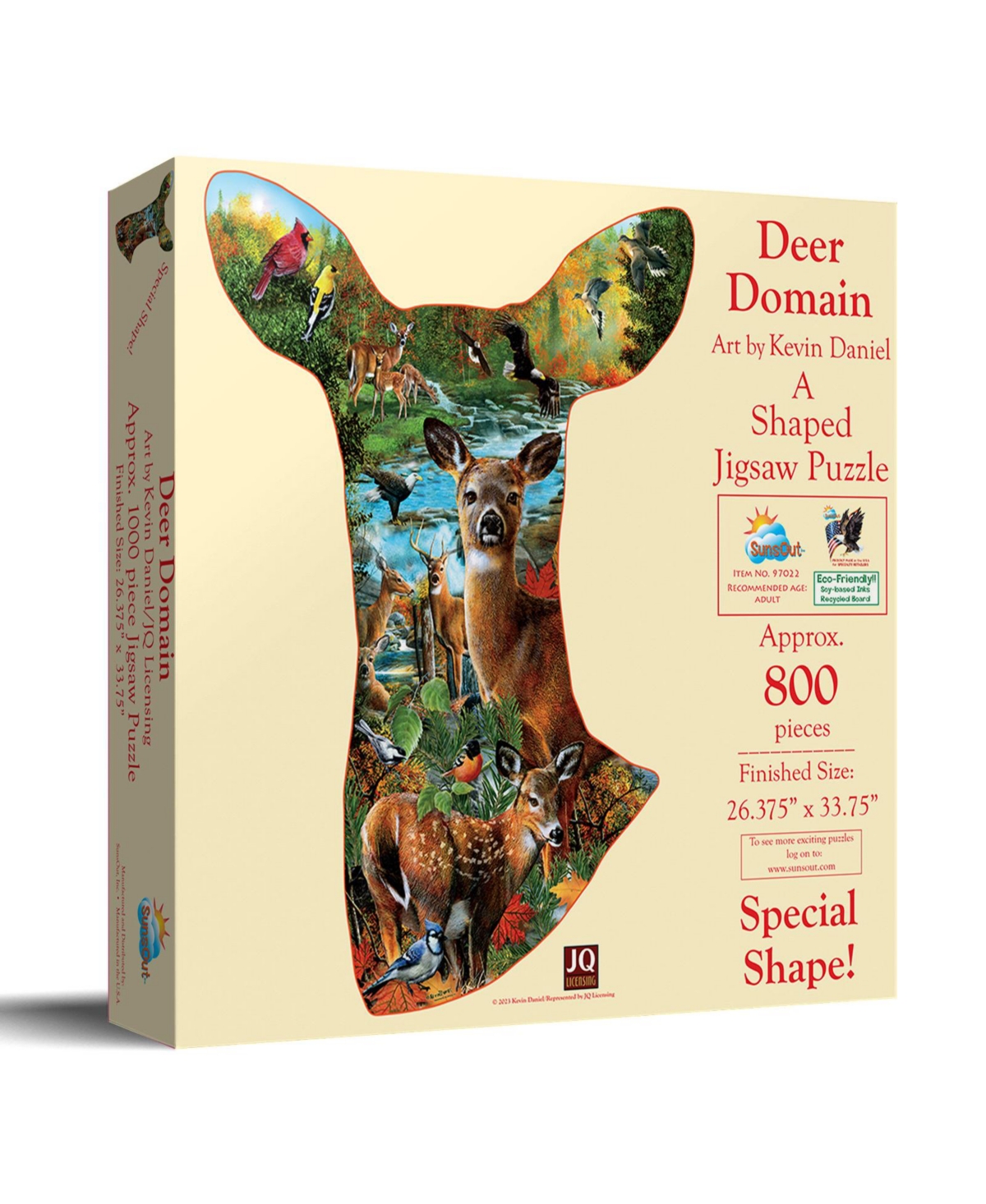 SunsOut Deer Domain 800 piece Jigsaw Puzzle for Adults Special Shape