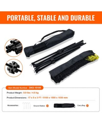 Adjustable Badminton and Volleyball Net, ft Foldable Pickleball Net with Poles, Stand and Carry Bag for Backyard Indoor Outdoor