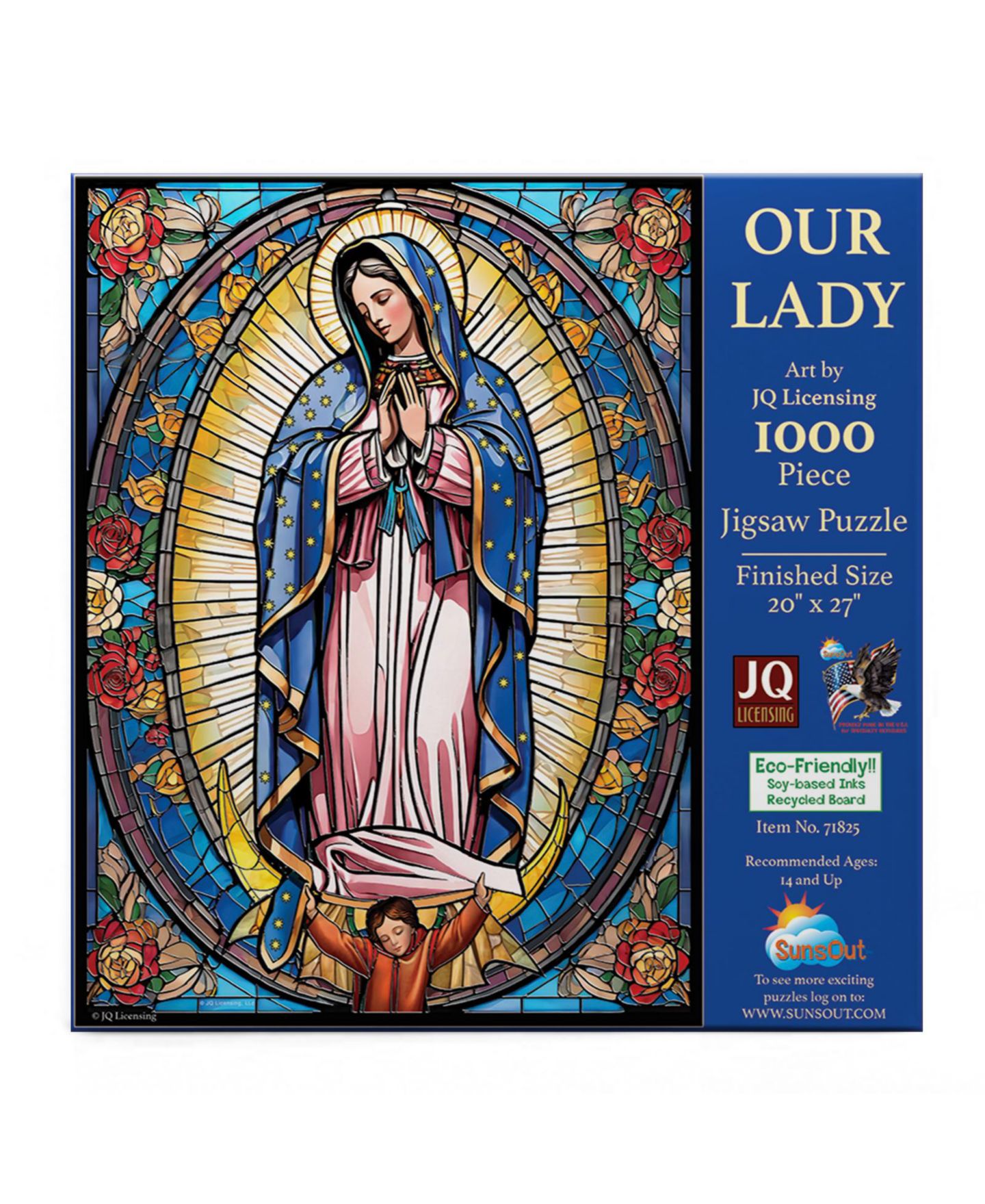 Детский пазл SunsOut Stained Glass Our Lady 1000 Piece Jigsaw Puzzle, Ages 15+ — фото 2