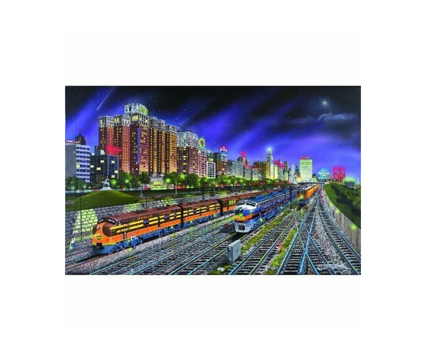 Детский пазл SunsOut Chicago Nights 1000 Piece Jigsaw Puzzle, от 15 лет — фото 3