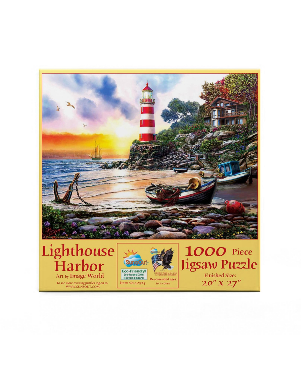 SunsOut Lighthouse Harbor 1000 piece Jigsaw Puzzle for Adults