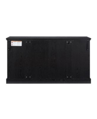 LED Curio Cabinet with Glass Doors & Adjustable Shelves - Black