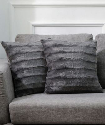 Plush Reversible Faux Fur 2-Pack Decorative Pillow, 26" x 26"
