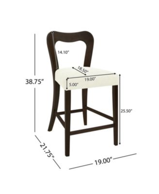  Counter Stool Without Arm(dark brown+beige) Set of 2