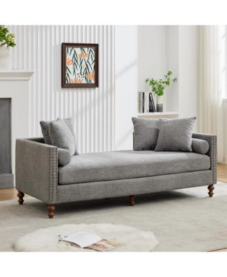 Upholstered Chaise Lounge Sleeper Sofa Daybed with Pillows