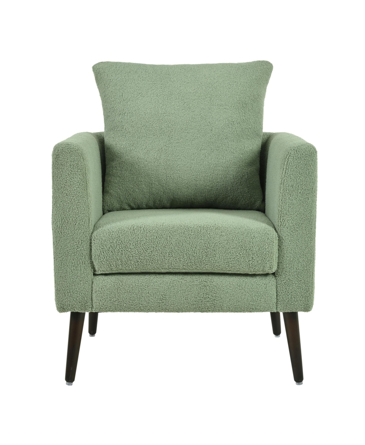 Streamdale Furniture Teddy Fabric Barrel Chair with Solid Wood Legs (Green)