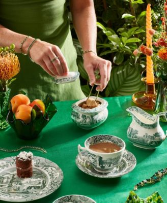 Heritage Green Italian Covered Sugar Bowl