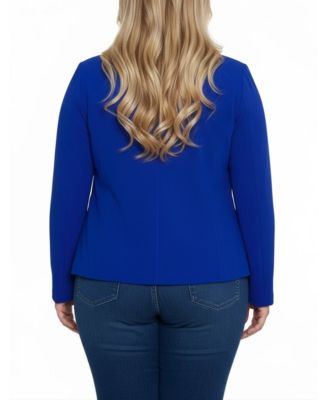 Plus Size Long Sleeve Crepe Blazer