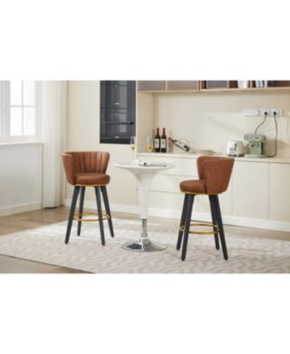 Swivel Counter Height Bar Stools Set of 2 Brown