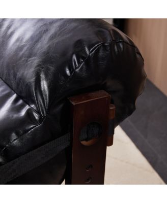  Medieval Modern Leather Lounge Chair - Antique Black