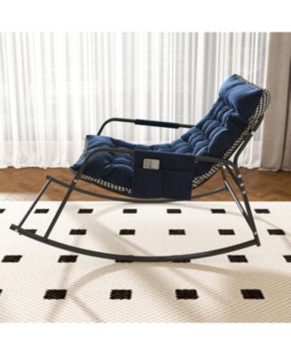 Rocking Chair with Cushions, Storage & Armrests.