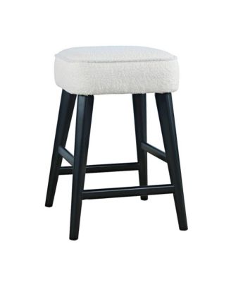 Wes Mid-Century Modern Boucle Upholstery Backless Counter Barstool (Set of 2)