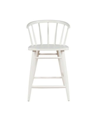 Fitz Traditional Solid Wood Curved Back Spindle Counter Stool