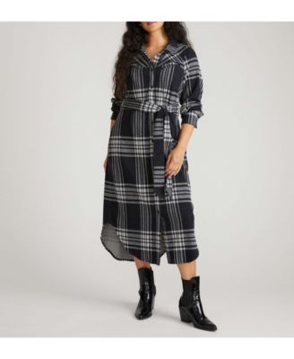 Women's Morgan Belted Stretch Flannel Shirtdress