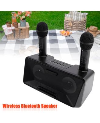 Portable Karaoke Speaker System with 2 Wireless Mics, 20W HiFi Sound, Bluetooth & AUX for Parties and Camping