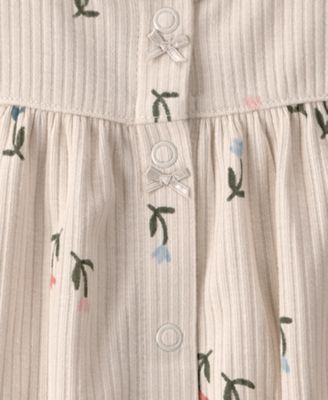 Baby Girls' Floral Print Flutter-Sleeve Romper