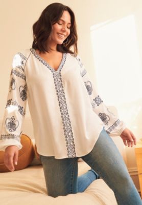 Women's Plus Size Angelina Embroidered Blouse