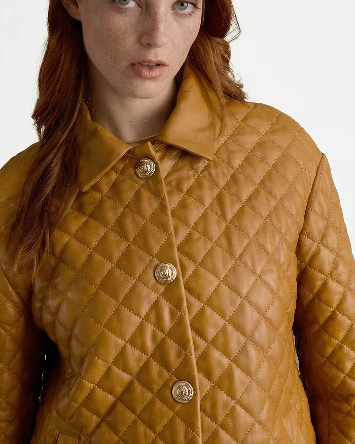 Women's Quilted Leather Coat, Created For Macy's - thumbnail 3
