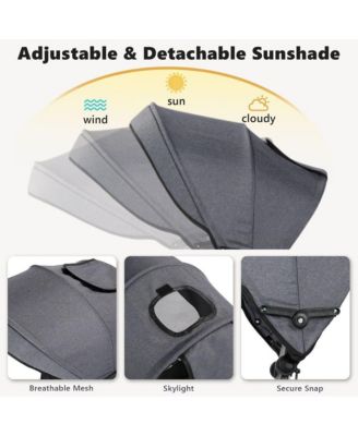 Kids Tricycle Stroller, 8 In 1 Folding Toddler Trike w/Adjustable Push Handle