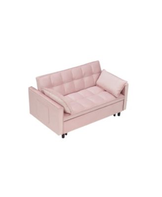 Sofa Bed with 2 Pillows, 55 Inch - Beige, Black, Pink, or Gray
