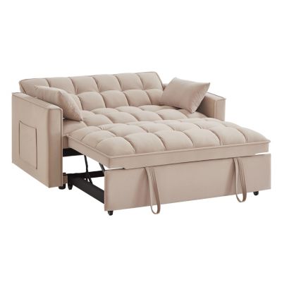 4-in-1 Versatile Loveseat Sofa & Bed with Storage and Armrests
