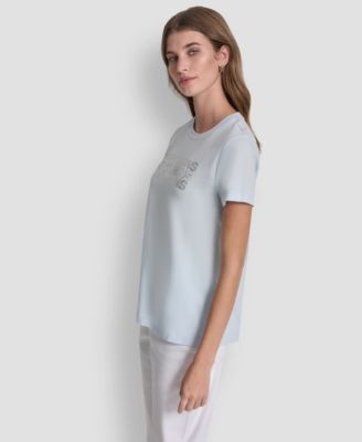 Women's Double Foil Horizontal Outline Stud Logo T-Shirt