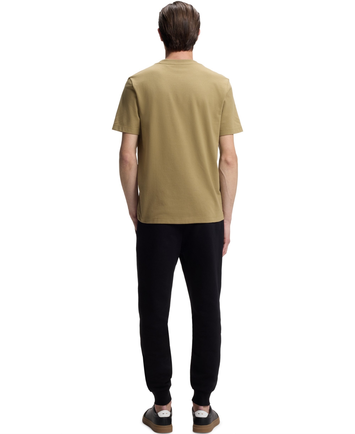 Boss by Hugo Men's Cotton-Blend Bubble-Jacquard T-Shirt