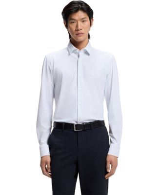 Men's Printed Performance-Stretch Slim-Fit Dress Shirt