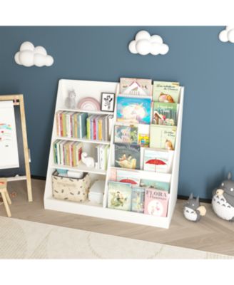Kids Bookcase & Toy Organizer, 4-Tier Wooden Storage