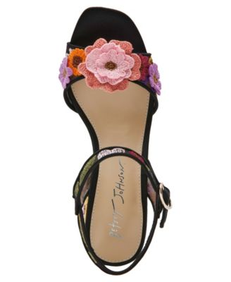Women's Blare Floral Applique Block Heel Sandals