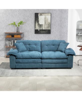 Streamdale Chenille Recliner Sofa with Pillows and Memory Foam