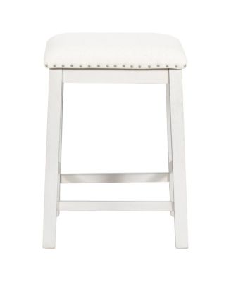 Streamdale 5 Pieces Counter Height Rustic Farmhouse Dining Room Wooden Bar Table Set with 2 stools and 2 Chairs, White